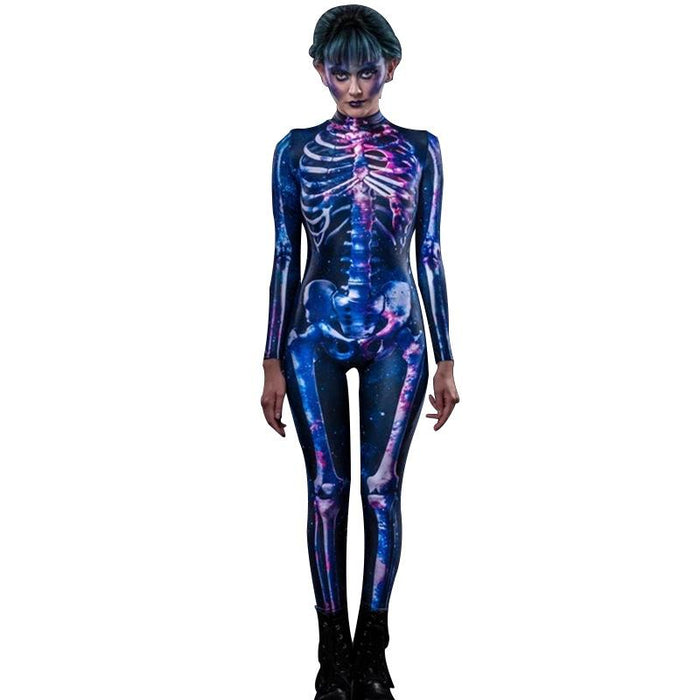 Halloween Dance Horror Costume Cosplay Skeleton Costume Body Skeleton Tights Jumpsuit