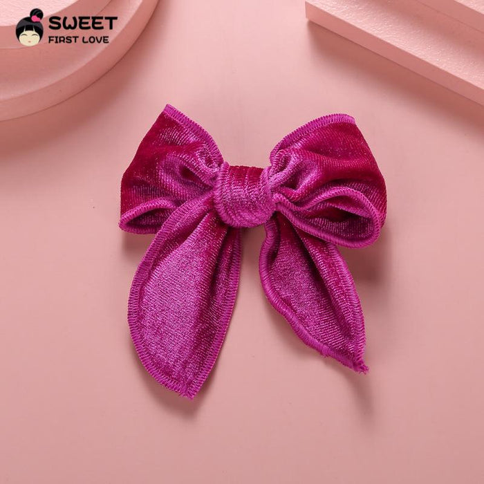 Velvet Bow Dovetail Hairpin Horsetail Clip