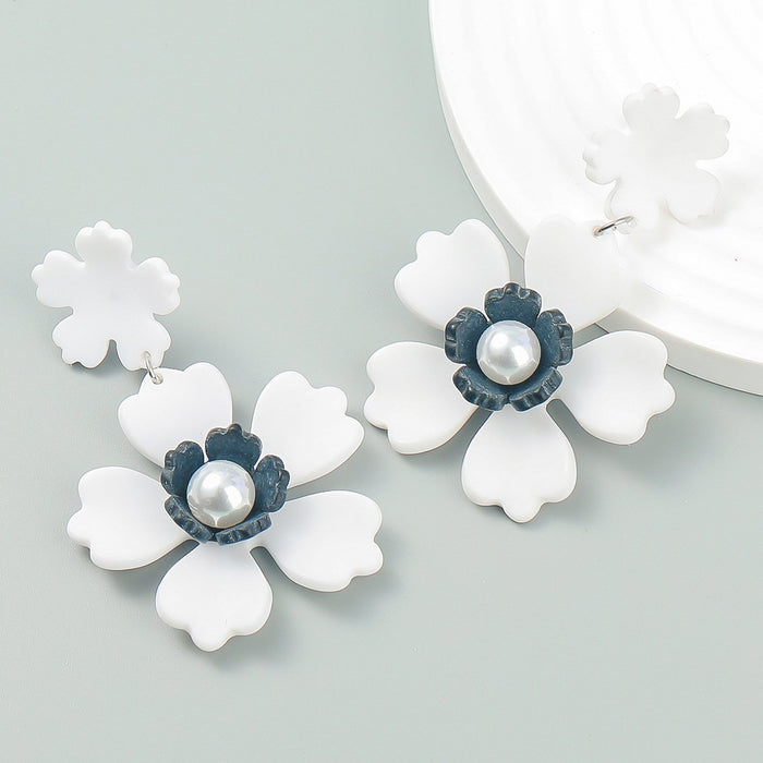 Boho Exaggerated Floral Layered Earrings