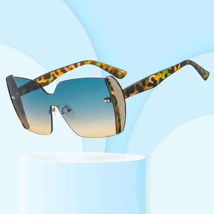 One piece half frame Sequin Sunglasses