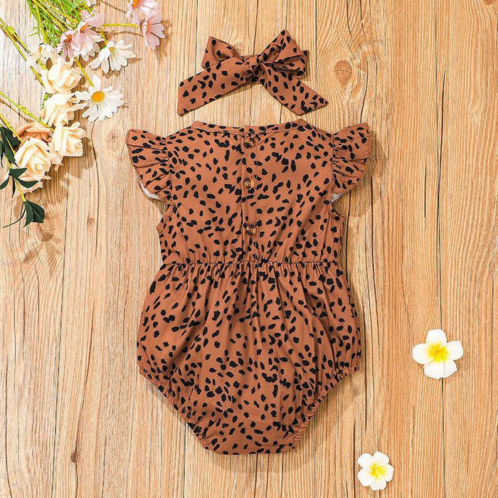 Leopard Print Baby Girls Jumpsuit