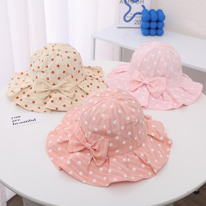 Cute Polka Dot Bow Children's Sun Hat