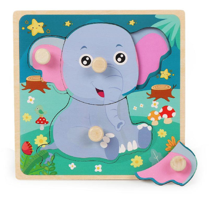 Wooden Children's Wooden Nail Hand Grab Board Jigsaw Puzzle Toy