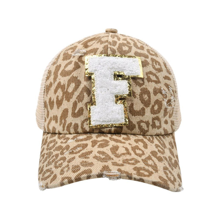 New Leopard 26 Letter Baseball Cap Sports Permeable Mesh Cap