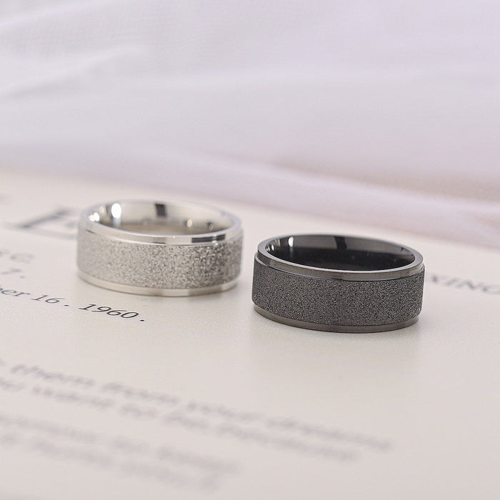 Brushed titanium ring