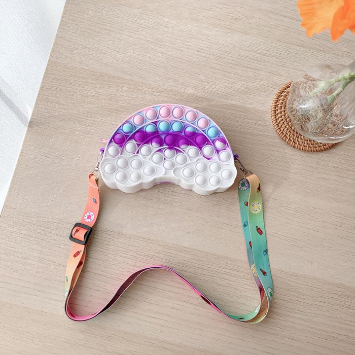 Rainbow Cloud Coin Purse Toy Silicone Diagonal Span