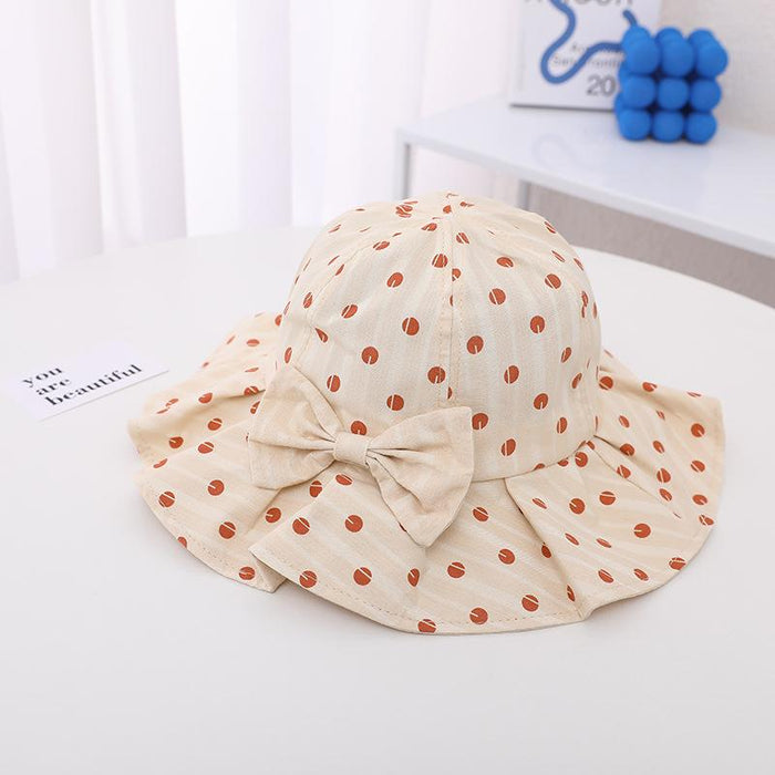 Cute Polka Dot Bow Children's Sun Hat