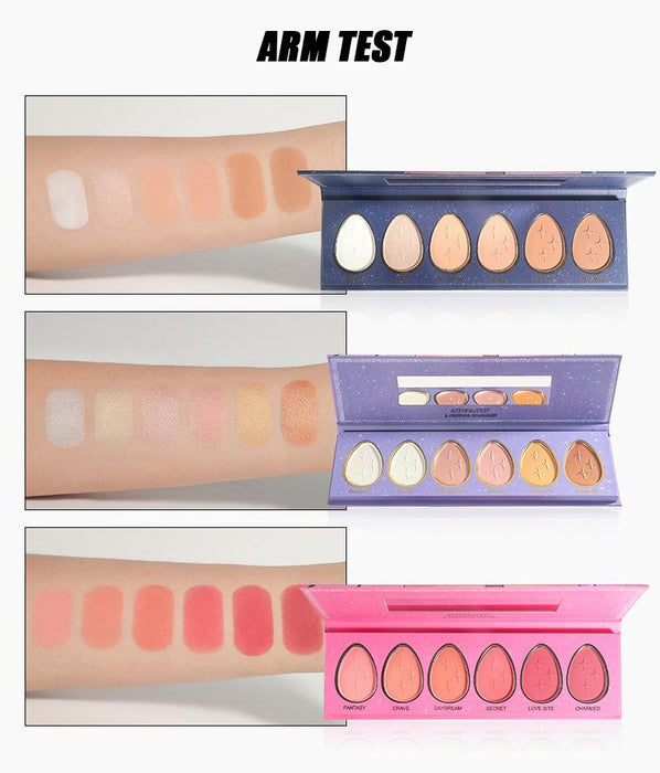 6 colour combination blush high gloss repair plate