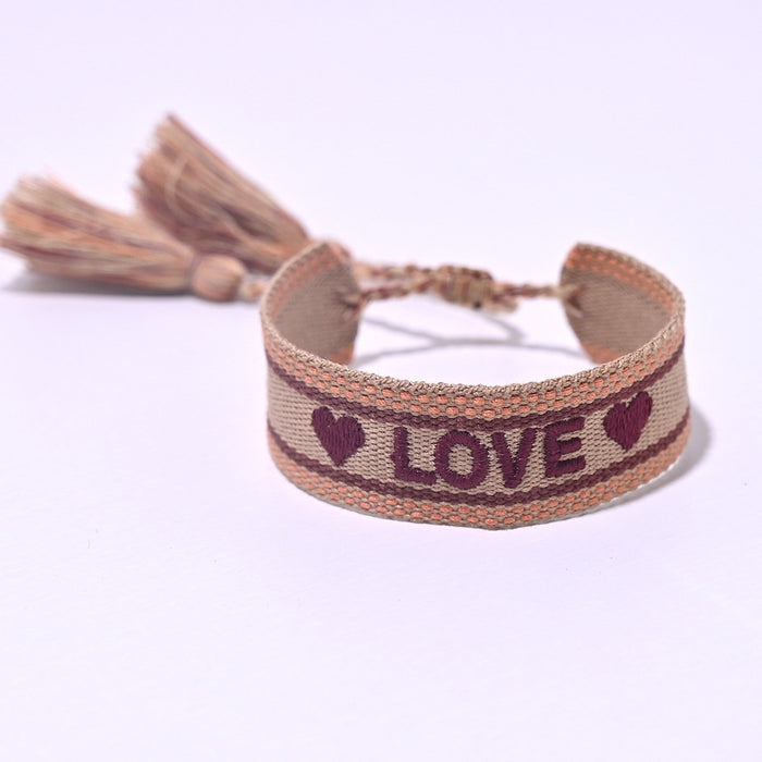 Bohemian Handmade Embroidery LOVE Letter Bracelet