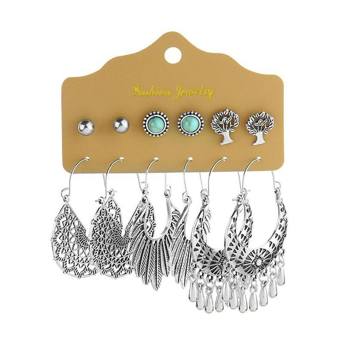 Fashion Creative 6 Piece Set Stud Earrings Women's Jewelry