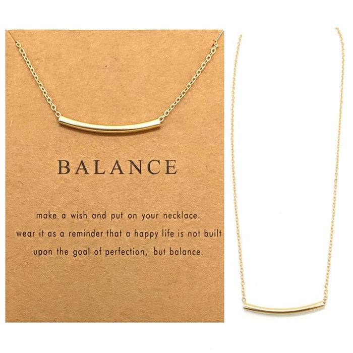 Balance Beam Clavicle Chain Card Short Necklace