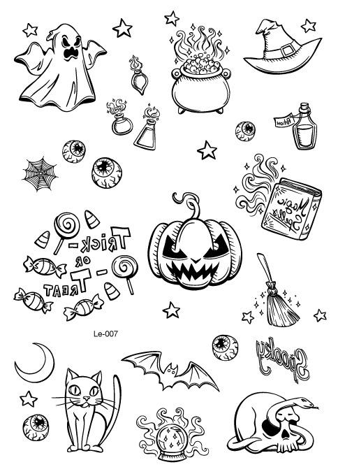 Multi-style Halloween Luminous Waterproof Disposable Funny Tattoo Stickers