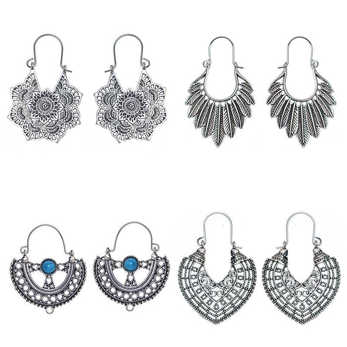 Ethnic Style Female Bohemian Court Style U-shaped Earrings Jewelry