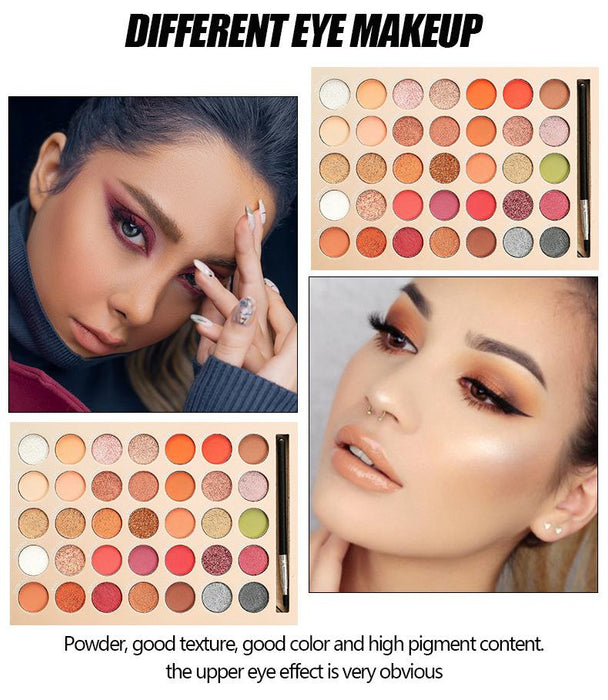 35 colour, bright, brush, eye shadow integrated disc.