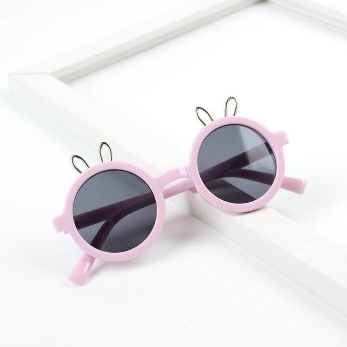 Children's Sunglasses lovely round frame rabbit ear glasses