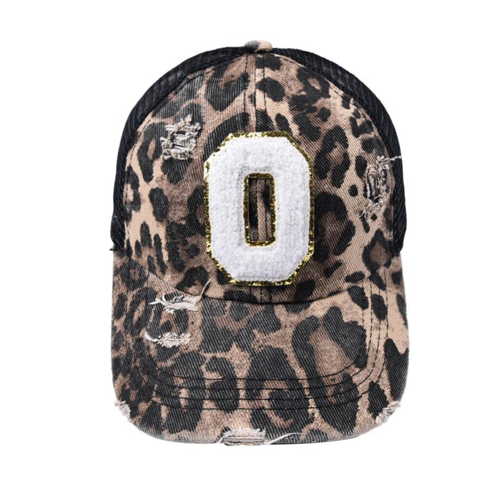 26 Letters Leopard Print Baseball Cap