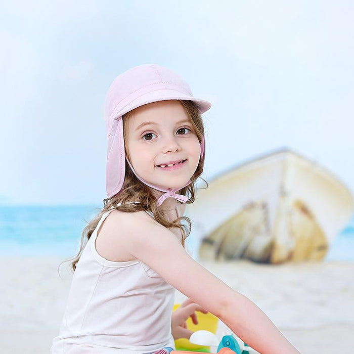 Pink Flounced Outdoor Sunscreen Thin Children's Fisherman Hat