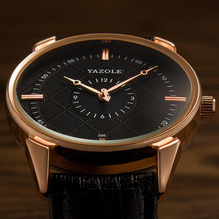 YAZOLE Luxury Men's Watch Brand Waterproof Watches Leather Strap Wrist Clock