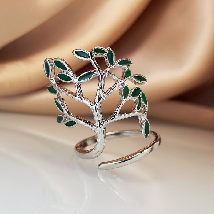 Original Fashion Personalized Tree Green Leaf Ring