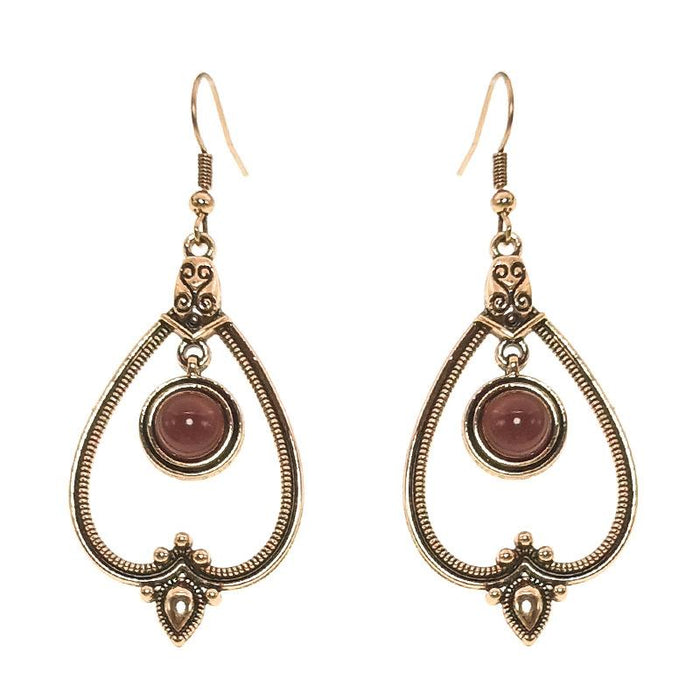 Ethnic Style Female Bohemian Court Style U-shaped Earrings Jewelry