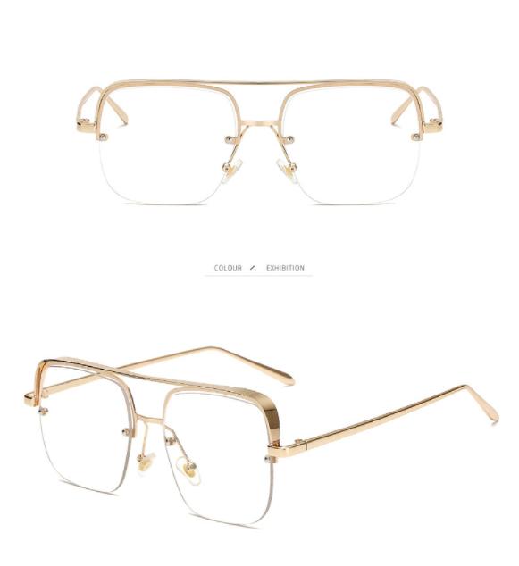 Fashionable Simple Decorative Plain Half Frame Sunglasses