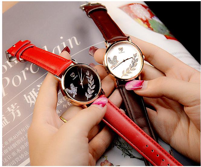 Fashion Round Watch Women Pu Leather StrapYazole Quartz Watch